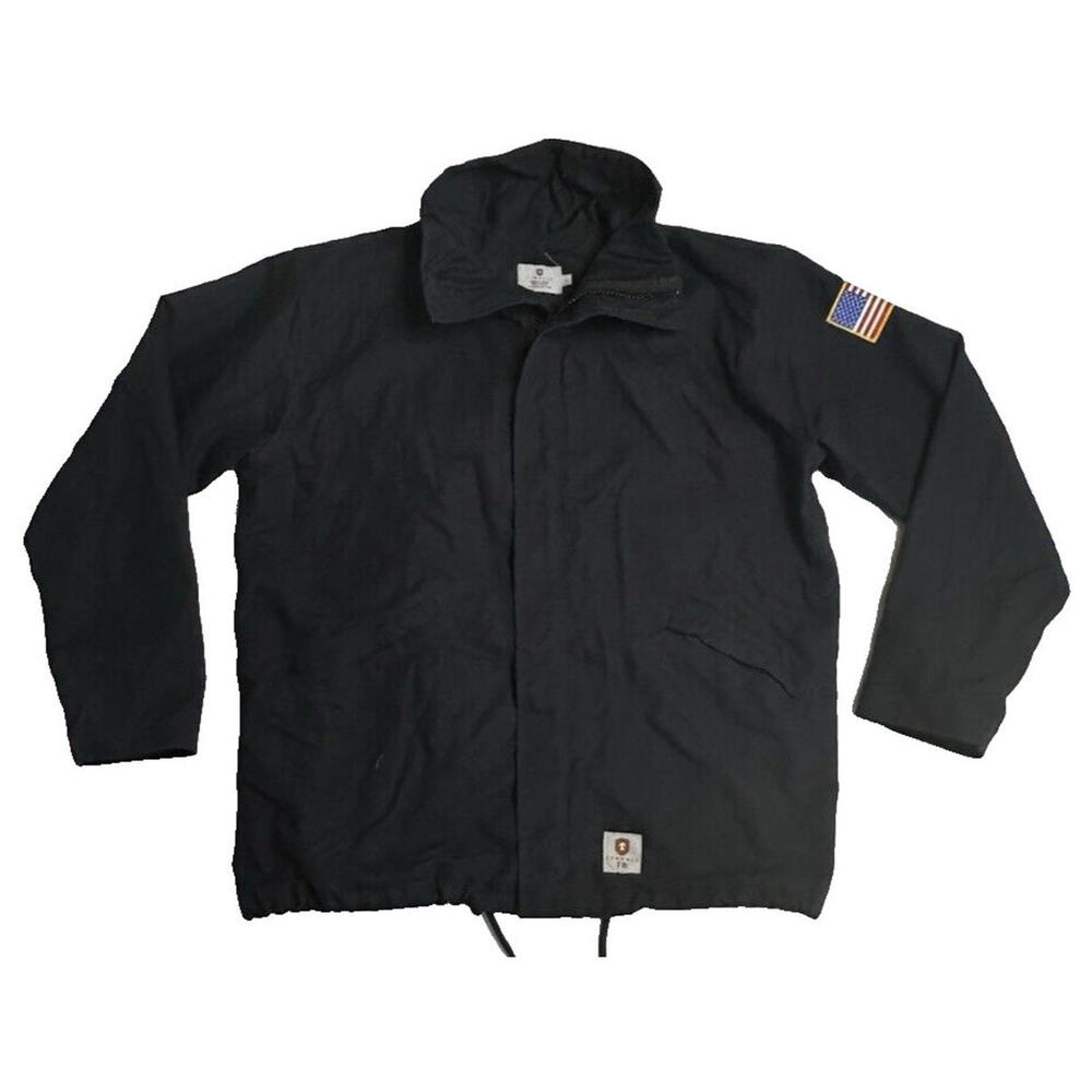 Tyndale Flame Resistant Jacket Mens L Navy Blue Heavyweight Full Zip USA Patches